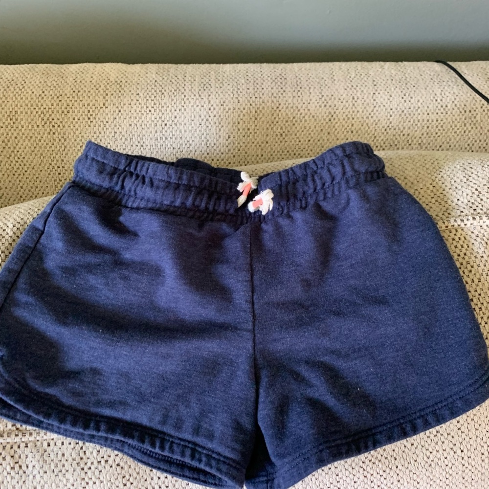 Navy sweat shorts with tie